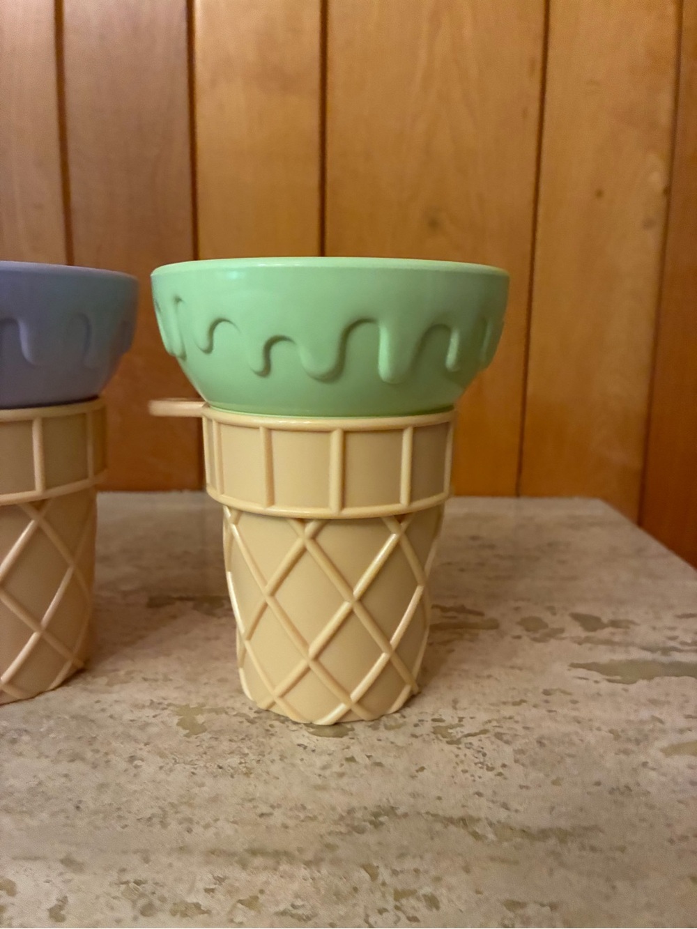 AVON Soda Fountain Ice Cream Cone Cups Set of 4 -Pastel Mint, Blue, Pink, Yellow - Picture 5 of 9